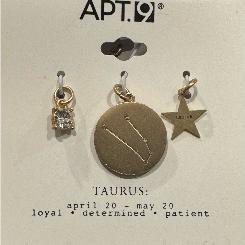 APT.9  3Pc ZODIAC Dangle Charms TAURUS